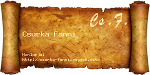 Csurka Fanni névjegykártya